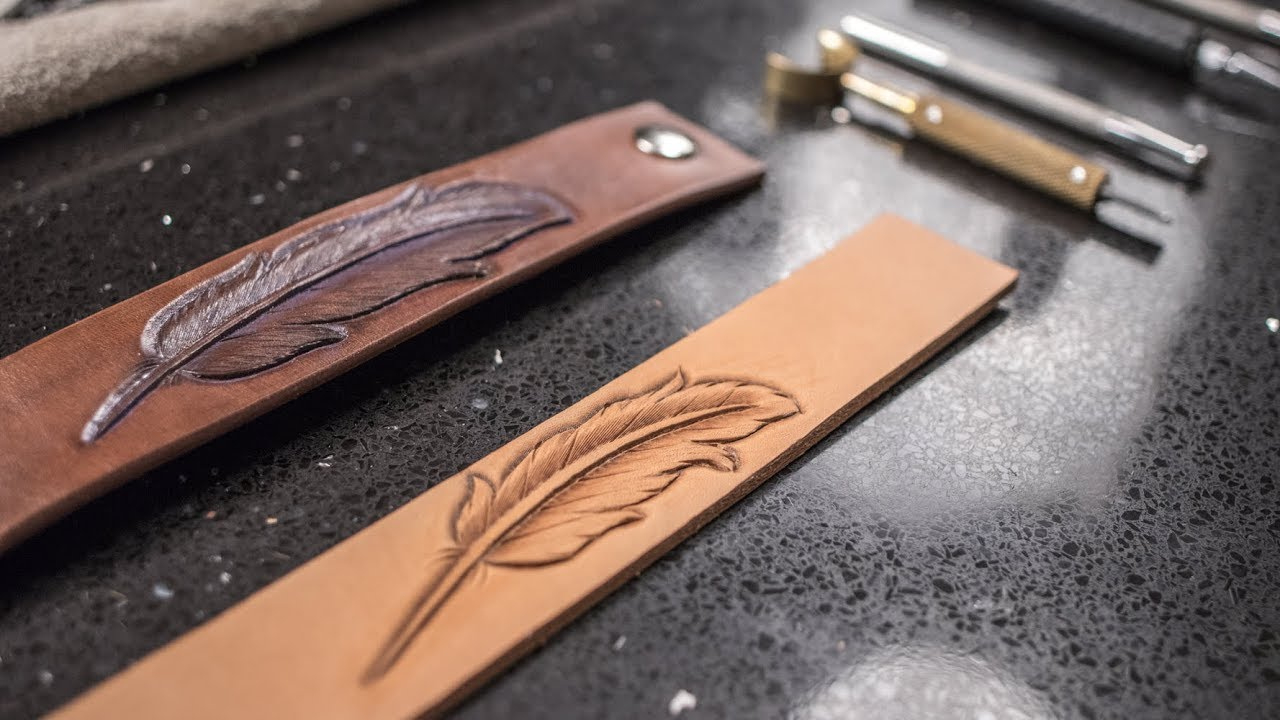 How To Tool A Feather Bracelet (With Free Pattern For Download) regarding Leather Feather Template