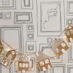 How To Upcycle Packaging Into A Gingerbread Garland   Pillar Box Blue With Gingerbread House Garland Template