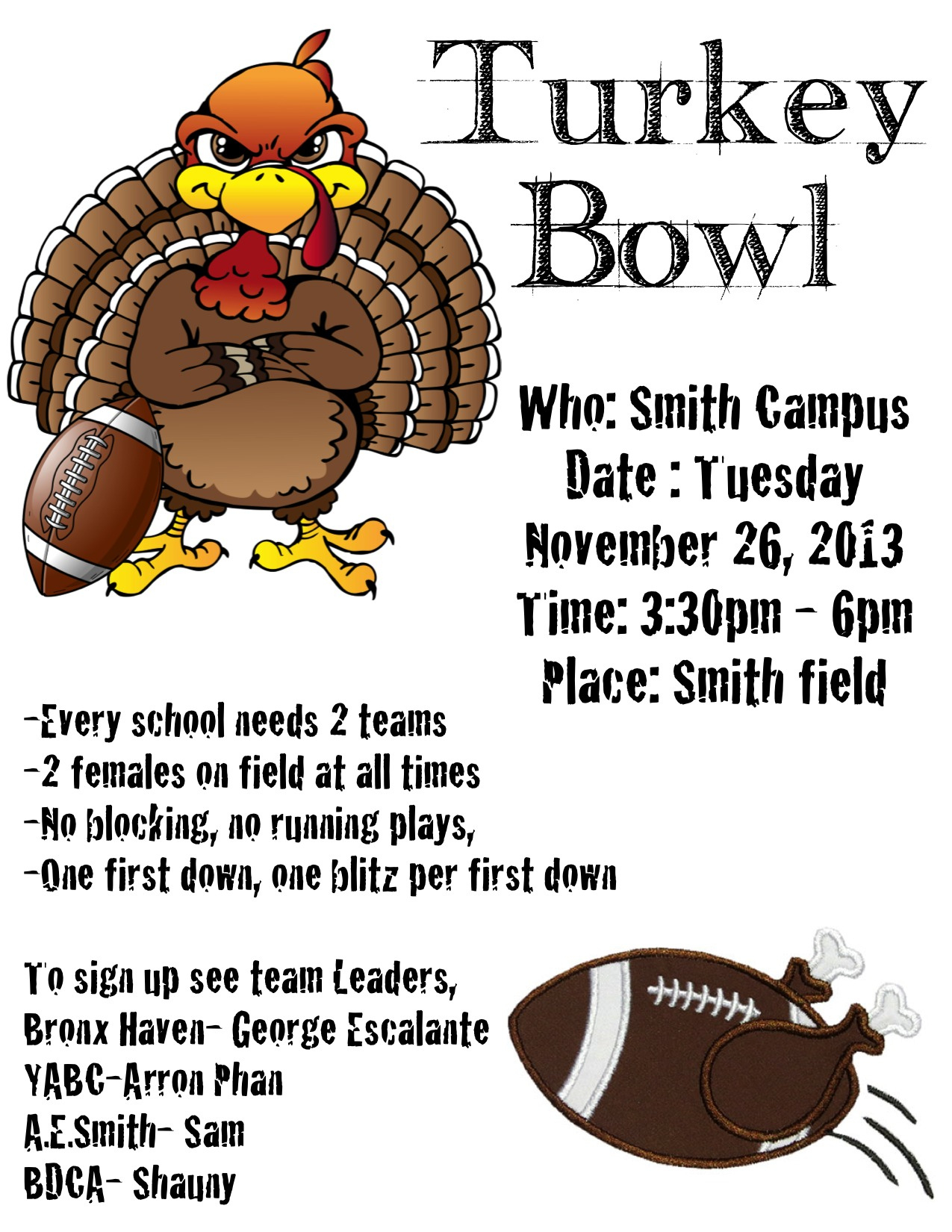 Image | Formats | Think On It in Turkey Bowl Flyer Template