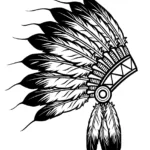 Indian Feather Hat   Native American Coloring Pages For Adults Regarding Indian Feather Hat Template