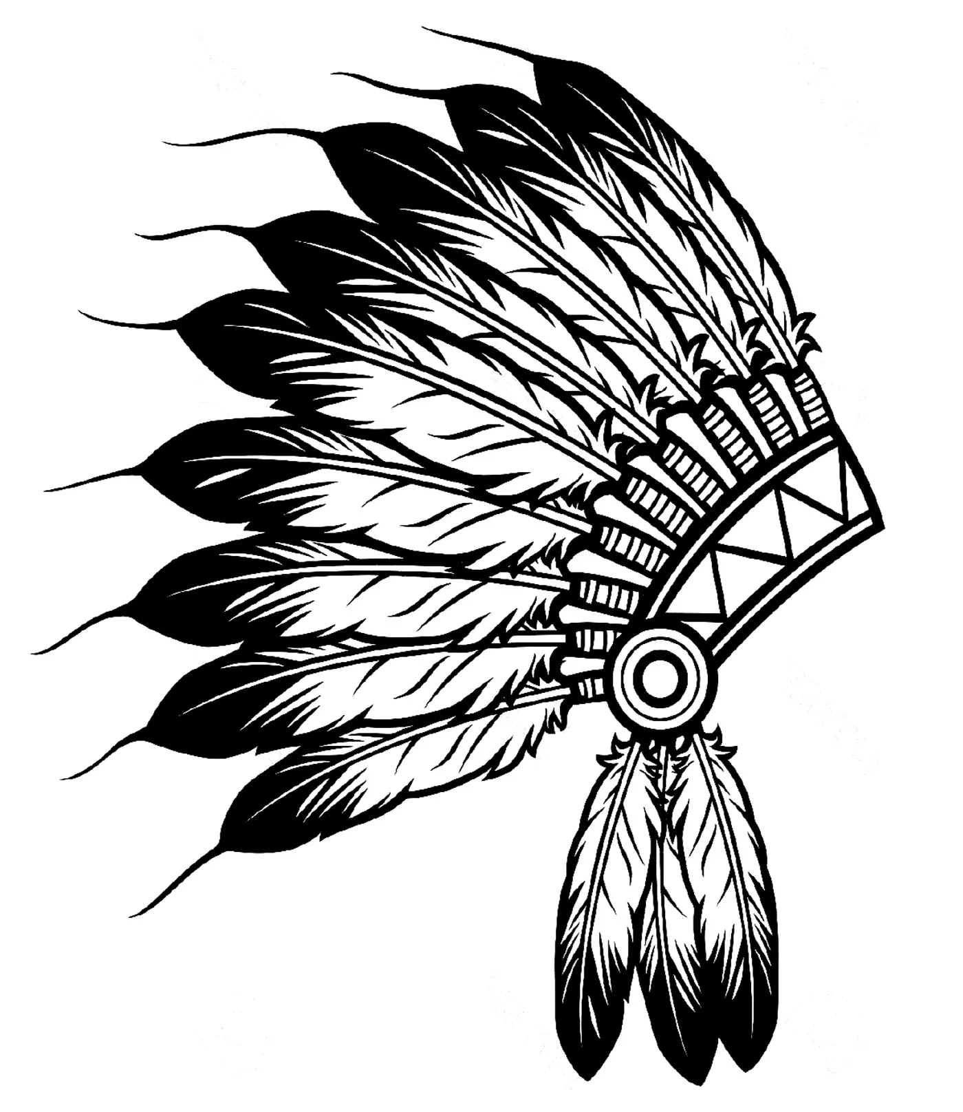 Indian-Feather-Hat - Native American Coloring Pages For Adults regarding Indian Feather Hat Template