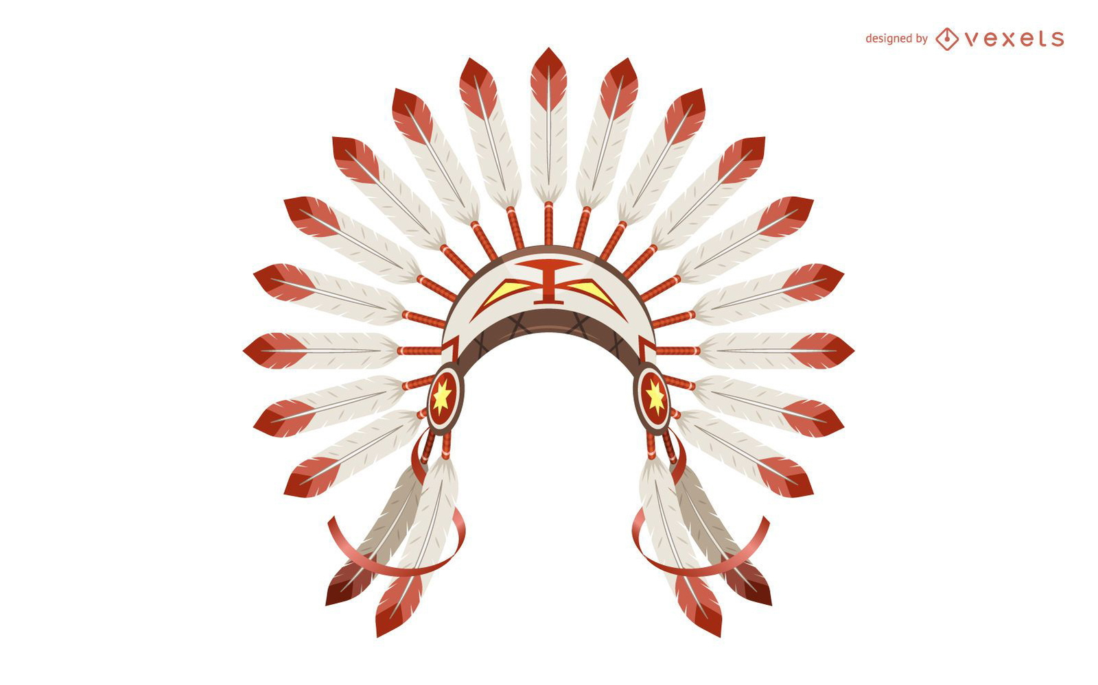 Indian Feather Headdress Illustration Vector Download intended for Indian Feather Headdress Template