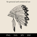 Indian Headdress Svg   Etsy Within Feather Template For Indian Headband Circut