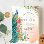 Invitation Templates Peacock Baby Shower Invitations Creative Inside Peacock Feather Baby Shower Invitation Template