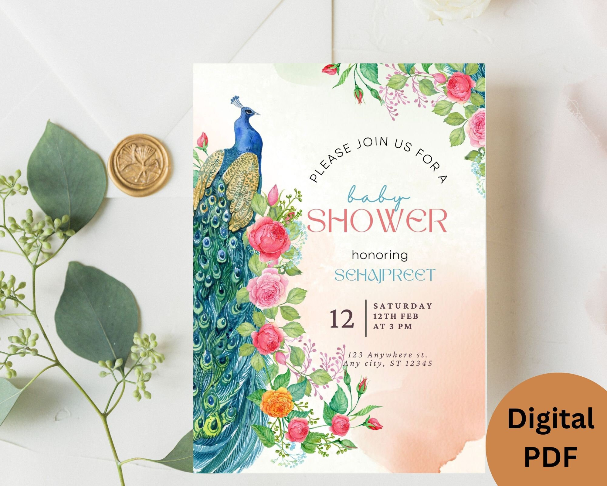 Invitation Templates Peacock Baby Shower Invitations Creative inside Peacock Feather Baby Shower Invitation Template