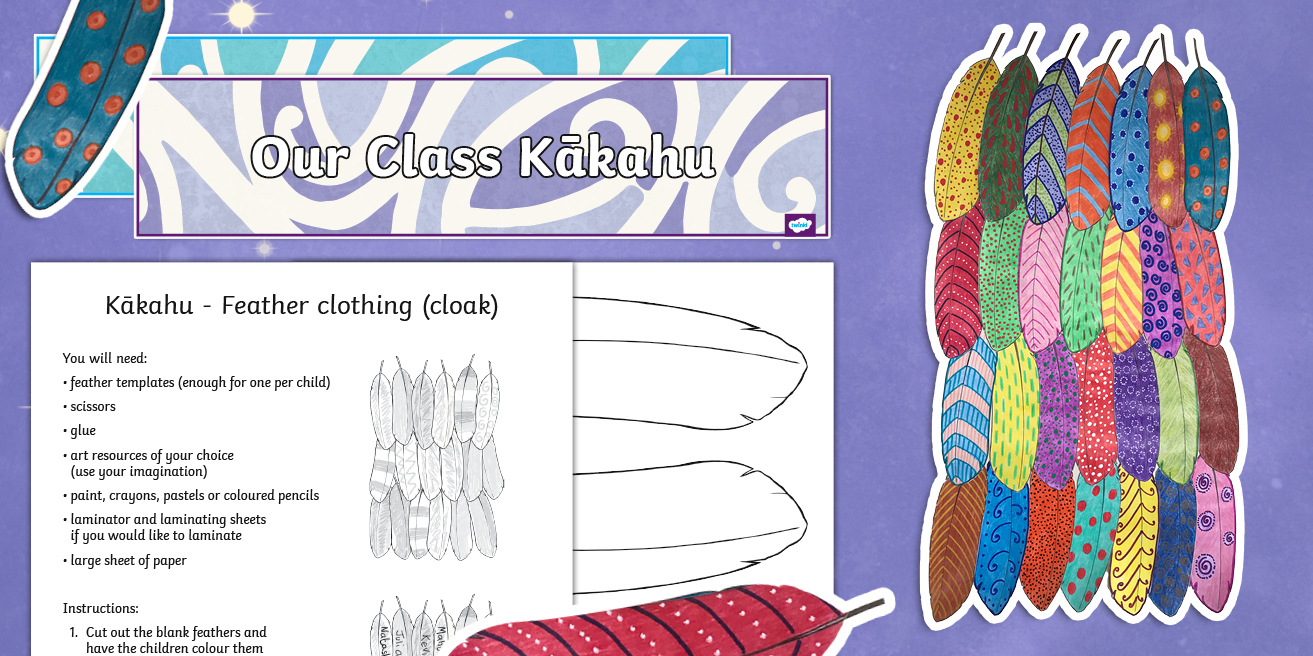 Korowai Feather Template: Collaborative Art Activity with regard to Korowai Feather Template