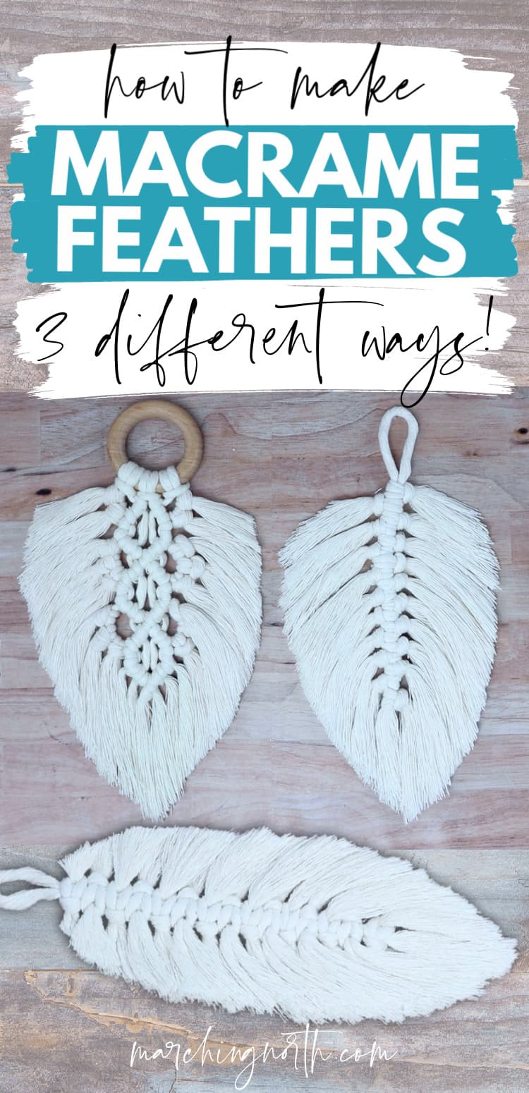 Macrame Feather Diy (3 Different Patterns!) | Marching North inside Feather Template For Macrame