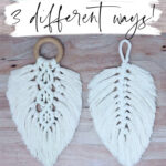 Macrame Feather Diy (3 Different Patterns!) | Marching North Inside Free Printable Macrame Feather Template