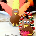 Make A Pinecone Turkey Craft With Our Free Printable!   Momdot In Pine Cone Turkey Craft Template