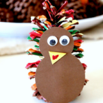 Make A Pinecone Turkey Craft With Our Free Printable!   Momdot Inside Pine Cone Turkey Template