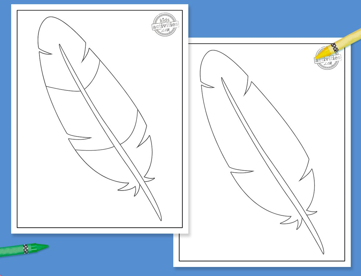 Make Thanksgiving Day Crafts With Turkey Feather Template | Kids with Coloring Free Printable Feather Template