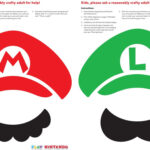 Mario And Luigi Instant Disguise Kit   Printable Hats & Mustaches Within Disguise A Turkey Mario Template