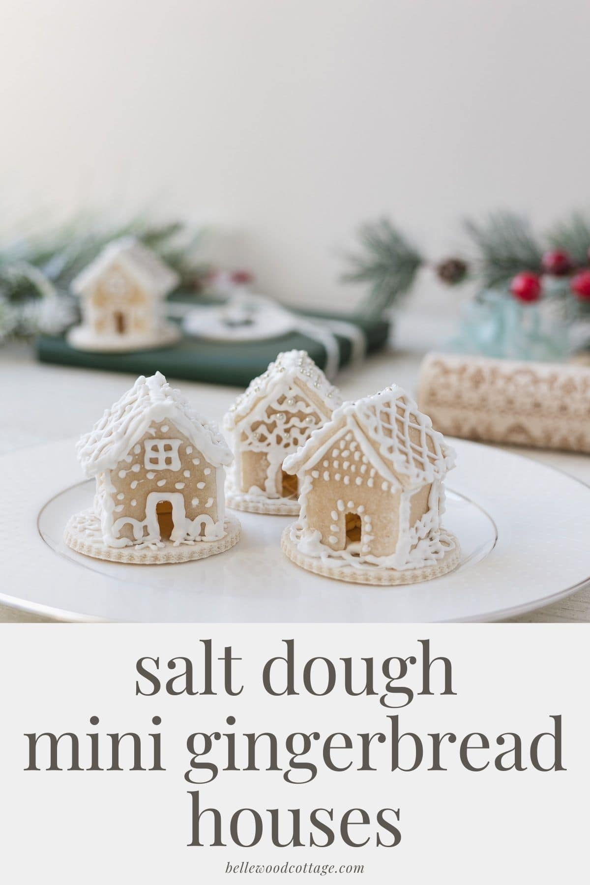 Mini Salt Dough Gingerbread Houses - Bellewood Cottage in Mini Gingerbread House Recipe And Template