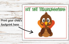 My First Thanksgiving Footprint Craft, Printable Handprint Art within Turkey Footprint Template