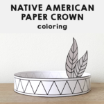 Native American Headband Feathers Paper Crown Printable Coloring Within Printable Template Indian Feather Headband