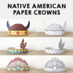 Native American Headbands Feathers Paper Crowns Printable Coloring Pertaining To Printable Template Indian Feather Headband