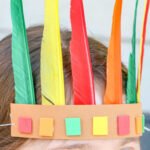 Native American Headdress Craft For Kids   Made With Happy Regarding Quick Printable Color Feather Indian Headband Template