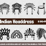 Native Indian Headdress Svg, Svg Files For Cricut, Indian Svg For Feather Template For Indian Headband Circut