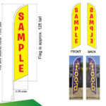 Open (Red & White) Advertising Banner Flag | Free Shipping Throughout 12 Foot X 2.5 Foot Feather Flag Template