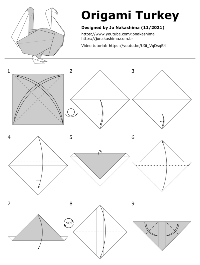 Origami Turkey - Jo Nakashima within Turkey Origami Template