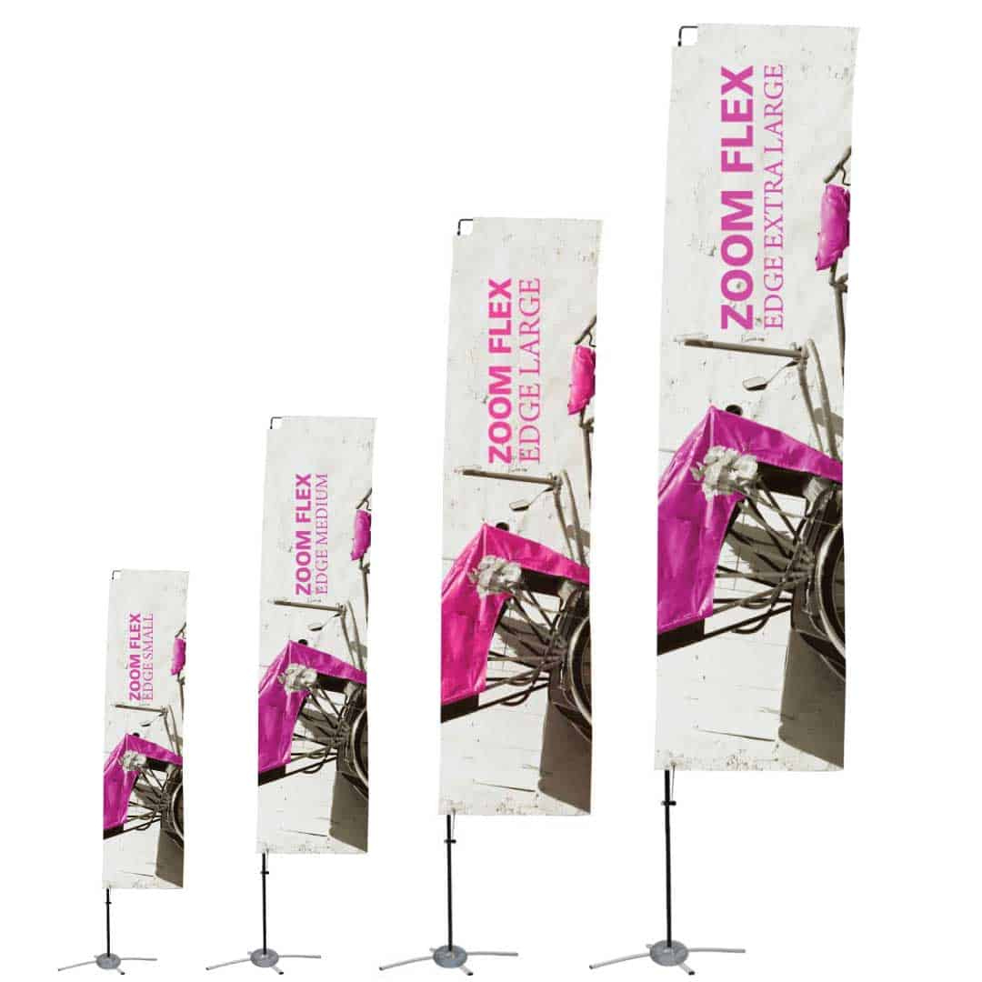 Outdoor Banner Flags, Up To 16.8-Ft Tall | Orbus Zoom Flex Edge in Orbus Template Feather Flag