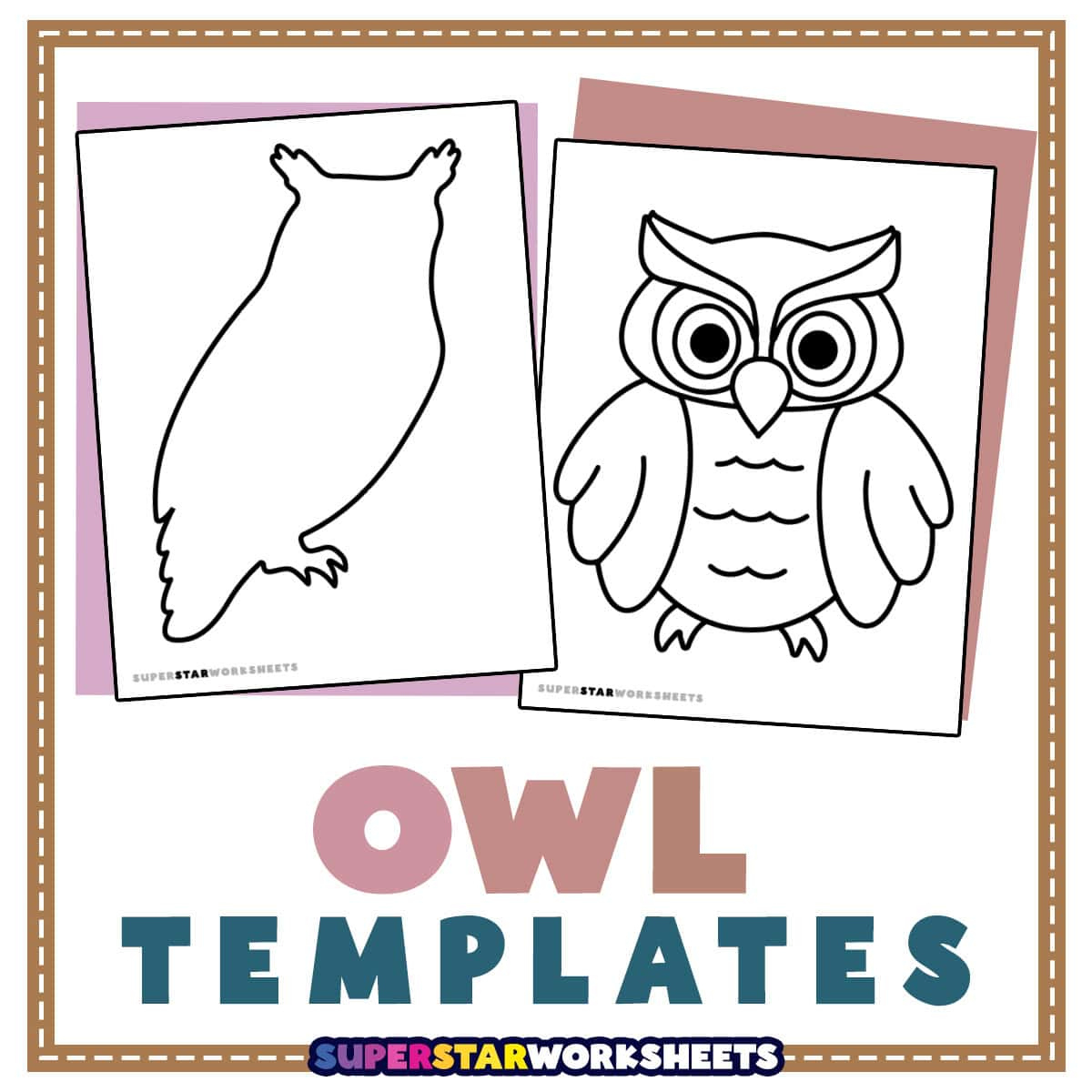 Owl Template (Free Printables) - Superstar Worksheets with Owl Feather Template Printable