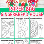 Paper Bag Gingerbread House Templates Pertaining To Gingerbread House Paper Bag Template