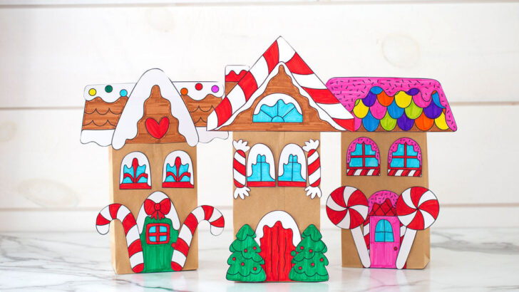 Paper Bag Gingerbread House Template