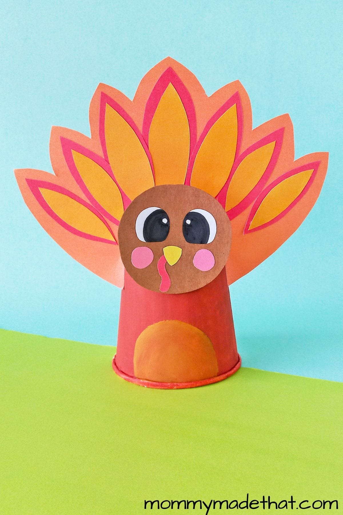 Paper Cup Turkey Craft with Turkey Paper Craft Templates