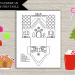 Paper House Gingerbread House Printable   "Gingerbread Coloring In Gingerbread Paper House Template