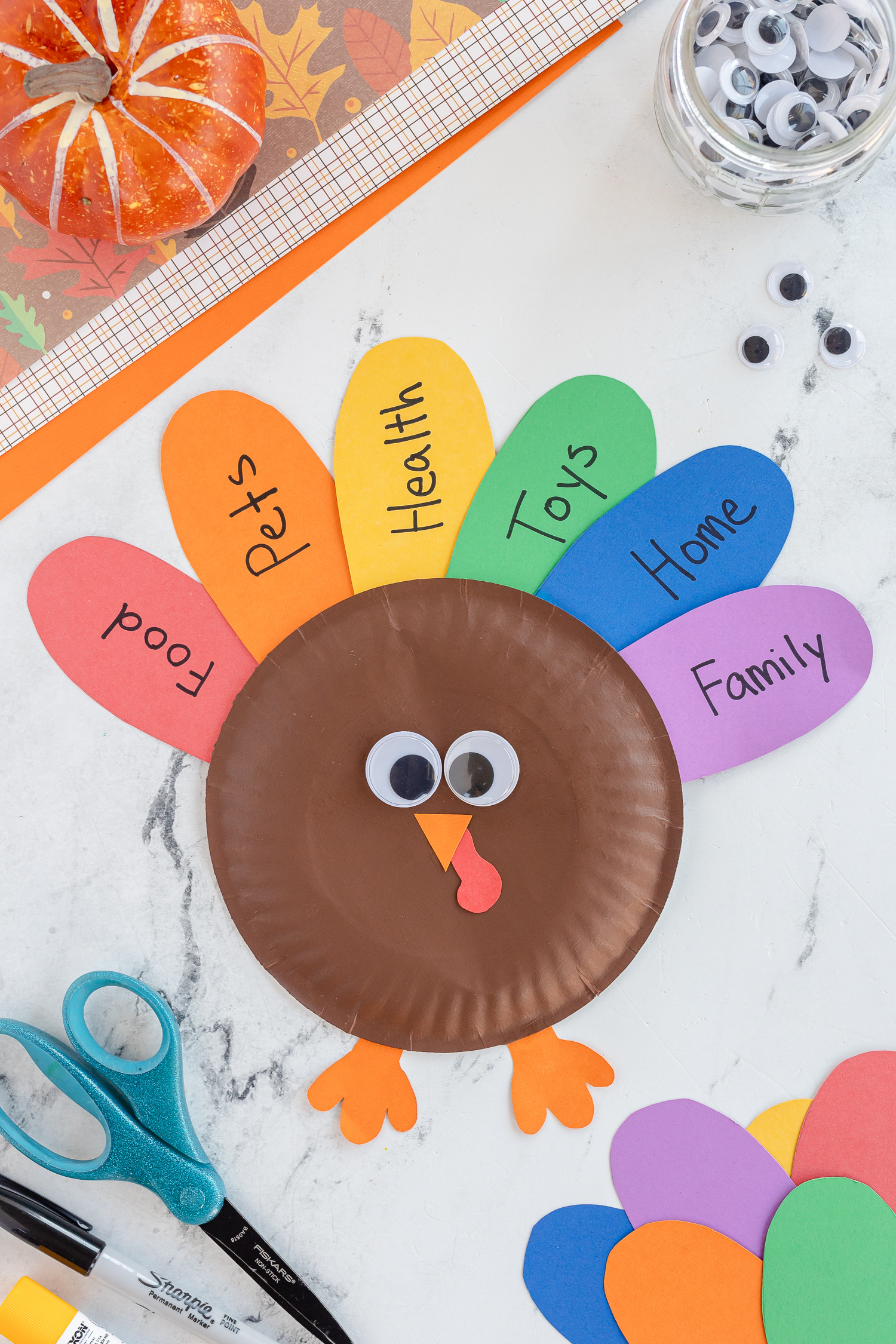 Paper Plate Turkey Craft - Made To Be A Momma regarding Paper Plate Turkey Craft Template