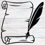 Papyrus With Feather Clipart Design For Cut Machine Svg, Png, Jpg Inside Feather And Papyrus Template