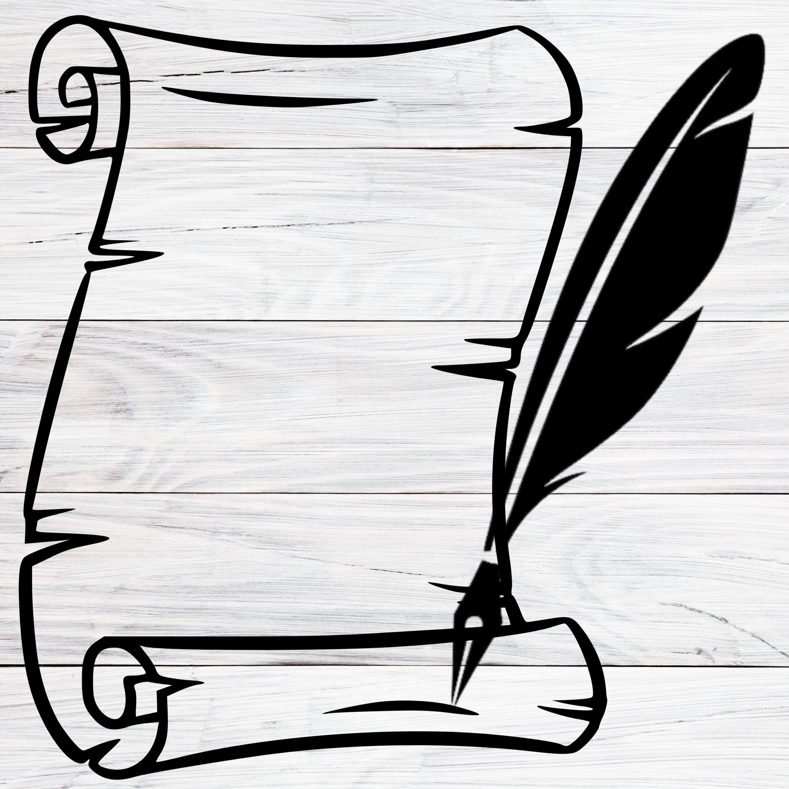 Papyrus With Feather Clipart Design For Cut Machine Svg, Png, Jpg inside Feather And Papyrus Template