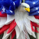 Patriotic Eagle Wreath: 4Th Of July Americana Front Door Decor   Etsy Intended For Veteran Eagle Feather Template