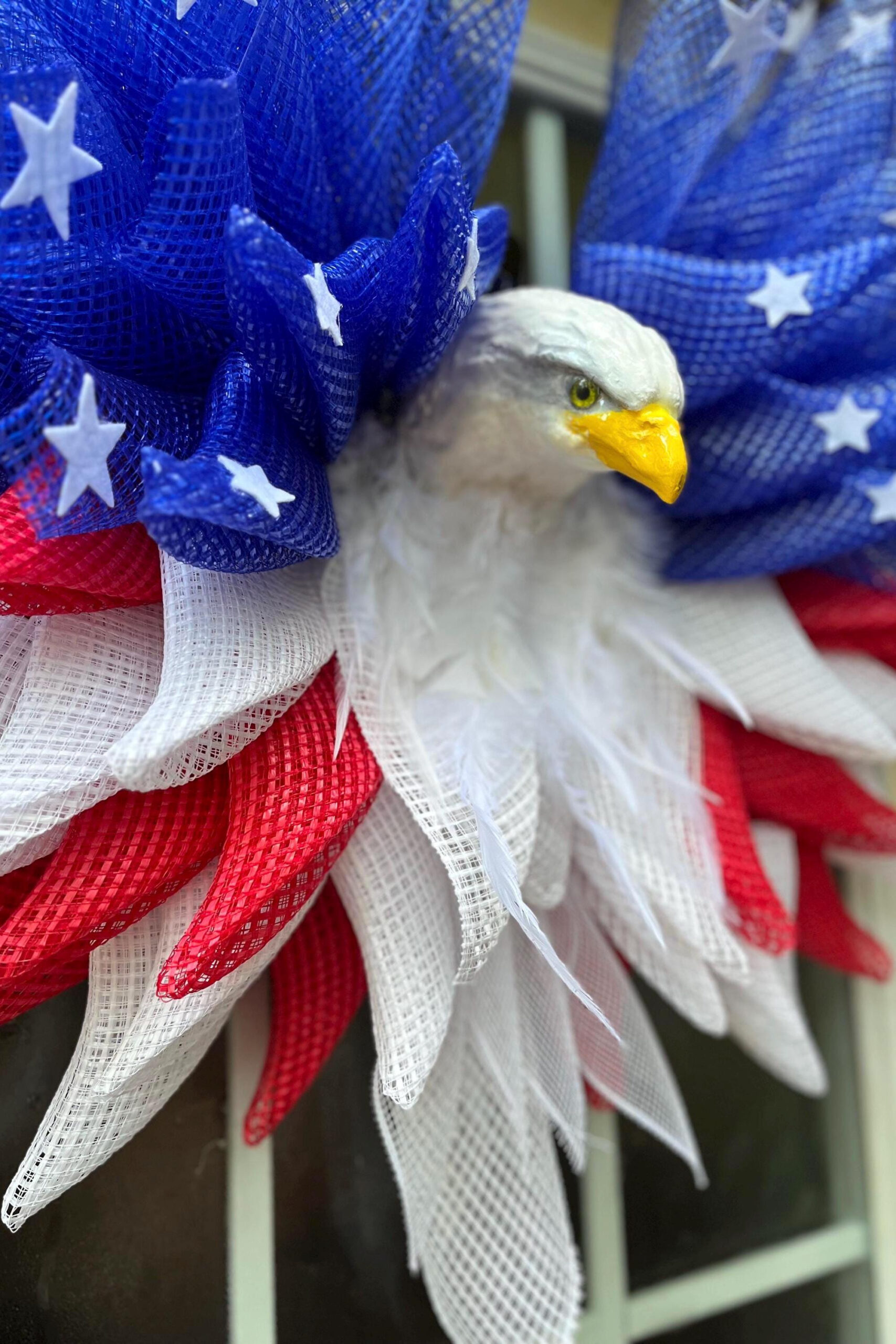 Patriotic Eagle Wreath: 4Th Of July Americana Front Door Decor - Etsy intended for Veteran Eagle Feather Template