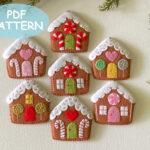 Pattern Felt Gingerbread House Christmas Ornament Decoration, Pdf With Gingerbread House Felt Template