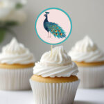 Peacock Cupcake Toppers Printable | Birthday Party Baby Shower With Regard To Peacock Feather Printable Cupcake Template