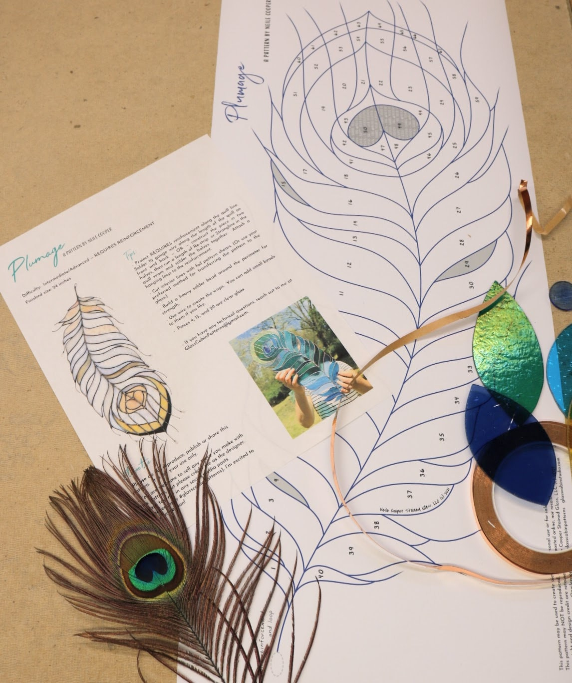 Peacock Pattern - &amp;quot;Plumage&amp;quot; Feather - 24 Inch Full Size Stained with regard to Peacock Feather Template