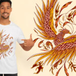 Phoenix Bird Fantasy Animal T Shirt Design Psd Editable Template For Psd Template To Feather A Shirt