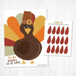 Pin The Gobbler Game Template   Digital Pin The Tail Thanksgiving Throughout Pin The Feathers On The Turkey Template