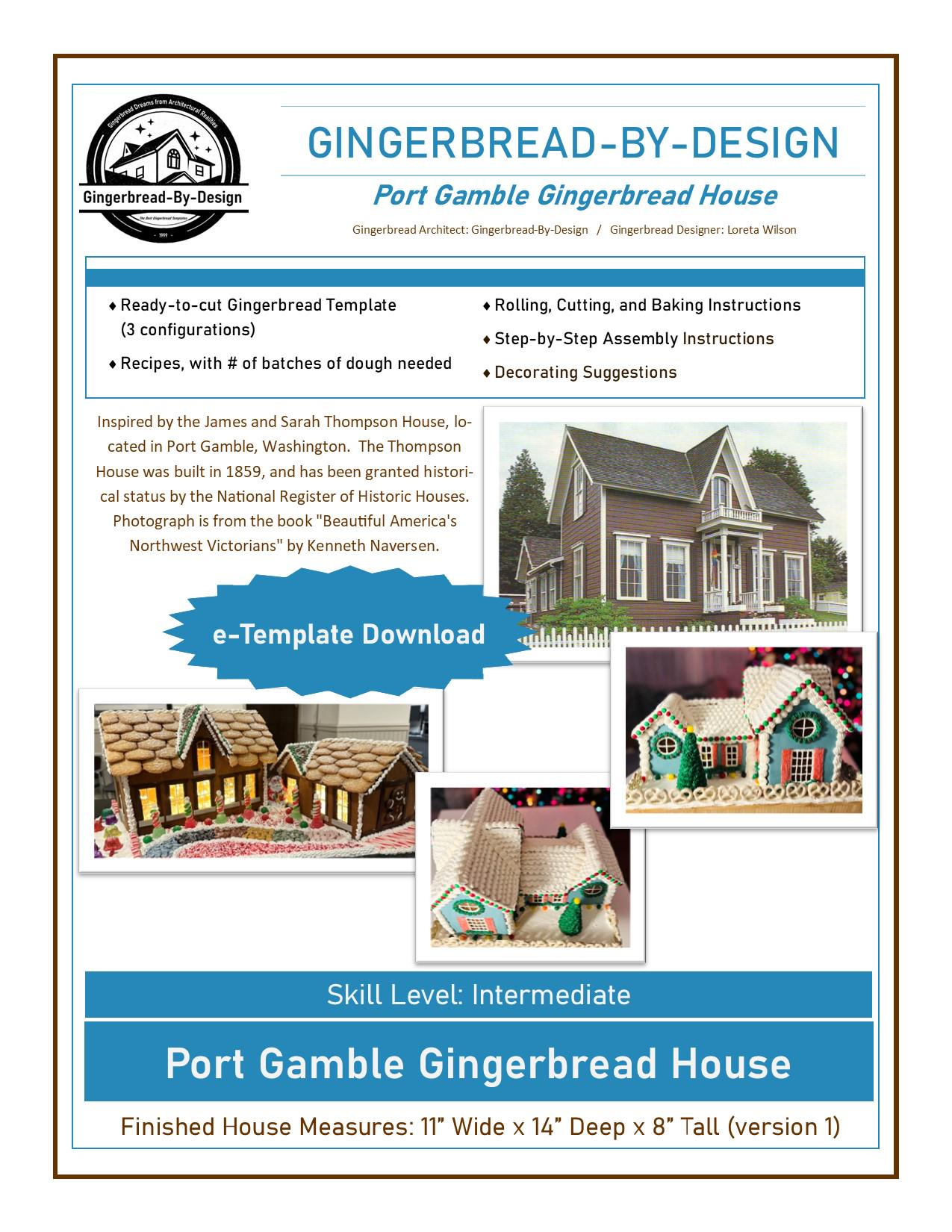 Port Gamble Gingerbread House Template - Etsy pertaining to Gingerbread House Template Book