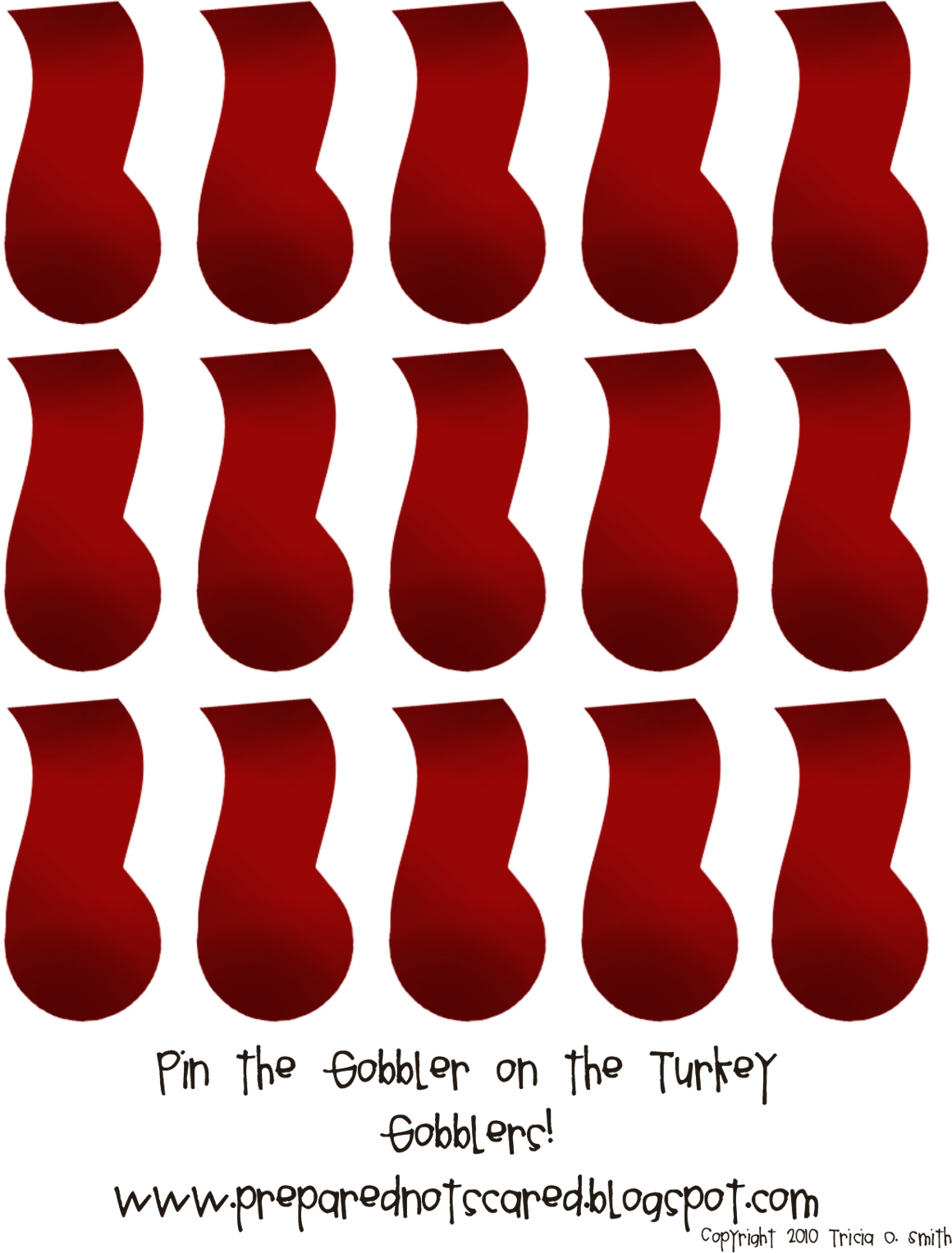Prepared Not Scared!: Pin The Gobbler On The Turkey! intended for Turkey Gobbler Template