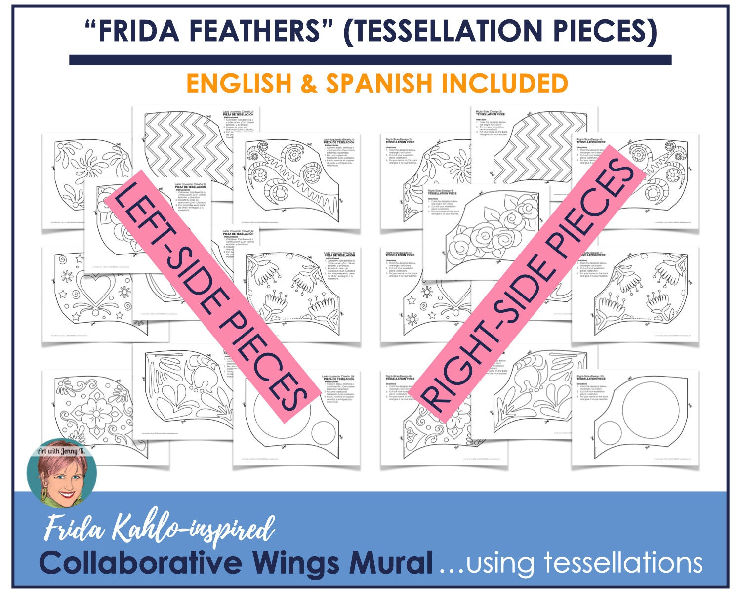 Printable Collaborative Frida Kahlo-Inspired Wings Mural W throughout Frida Kahlo Mural Feather Template