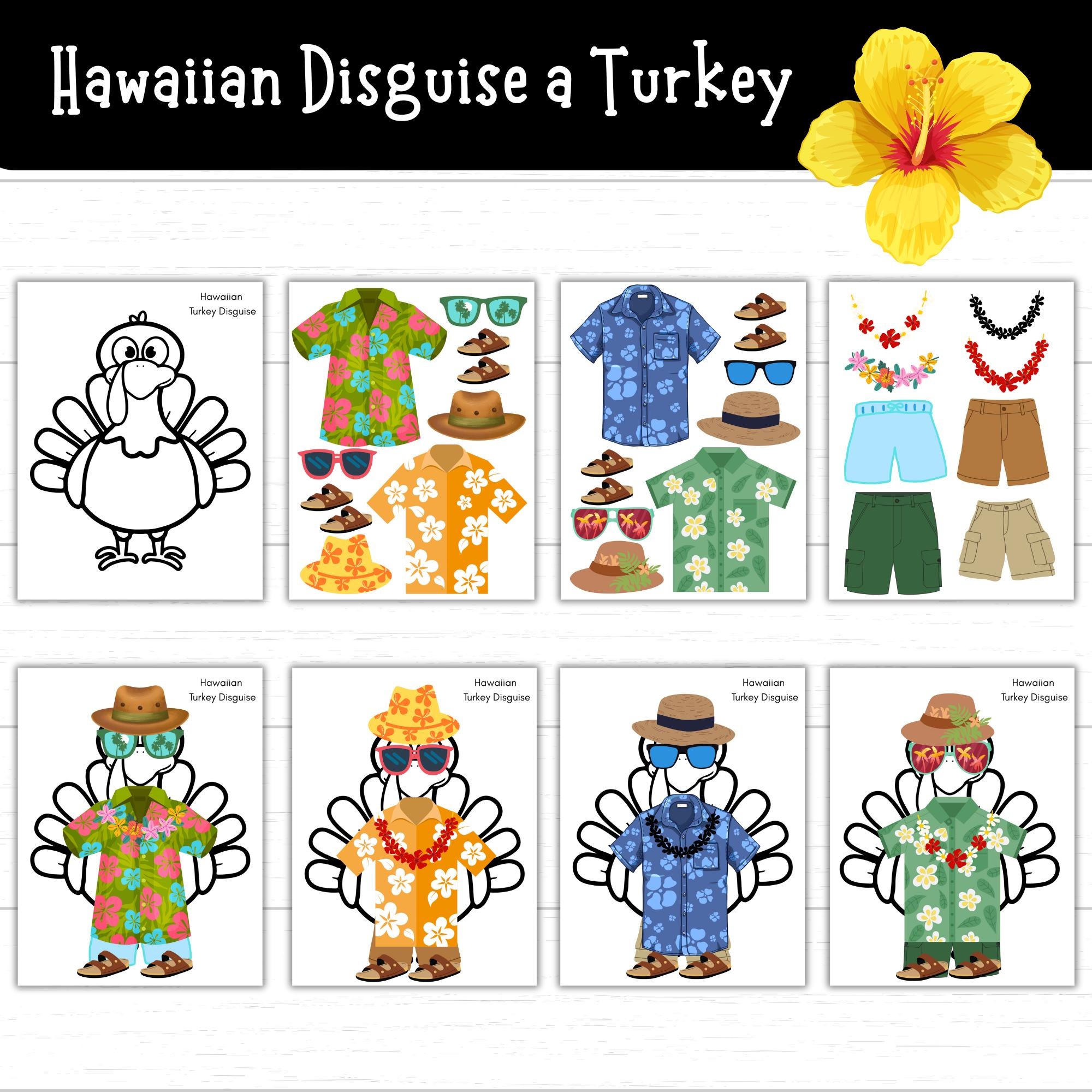 Printable Hawaiian Disguise A Turkey, Thanksgiving Turkey with Disguise A Turkey Template Scholastic