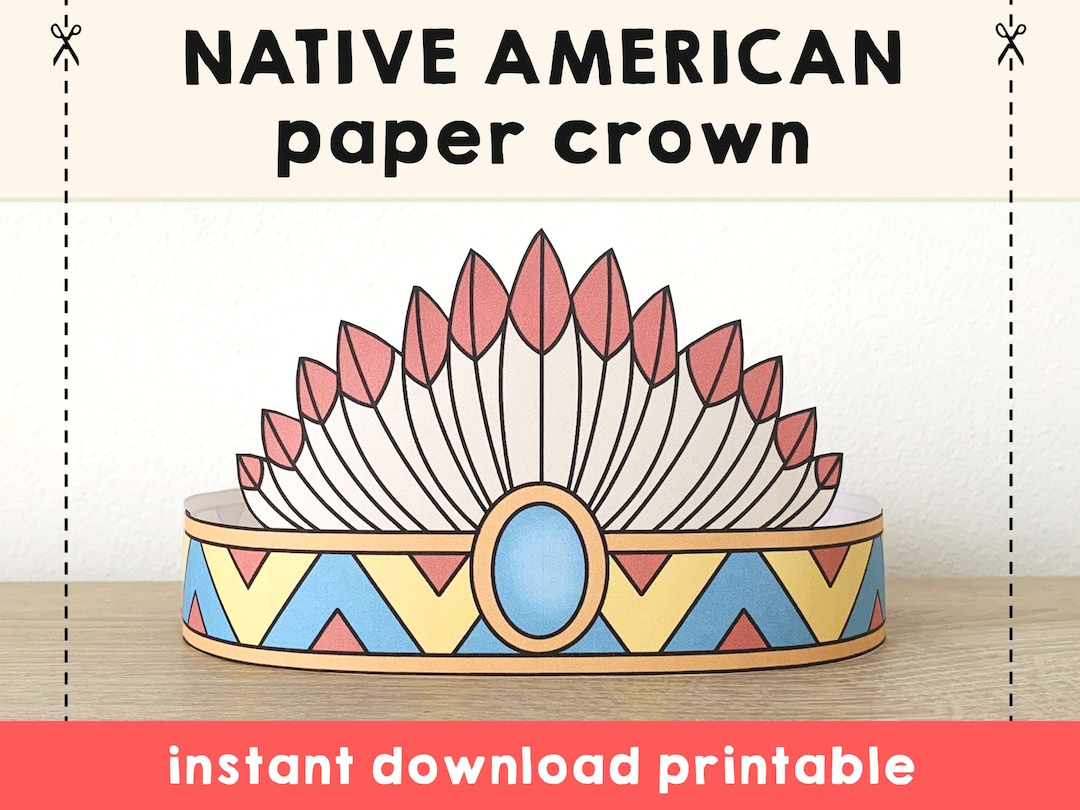 Printable Indian Headband Craft Native American Headdress Feathers in Indian Headband with Feather Template