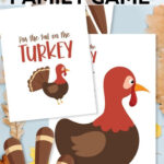 Printable Thanksgiving Family Game "Pin The Feather" Inside Pin The Feathers On The Turkey Template