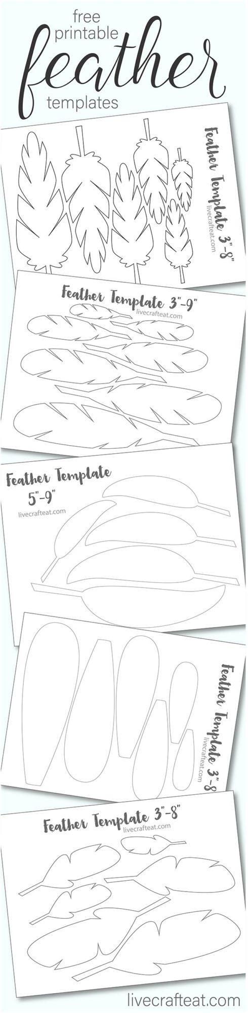 Printable Turkey Feather Patterns &amp;amp; Templates - Free | Live Craft Eat pertaining to Large Printable Feather Template