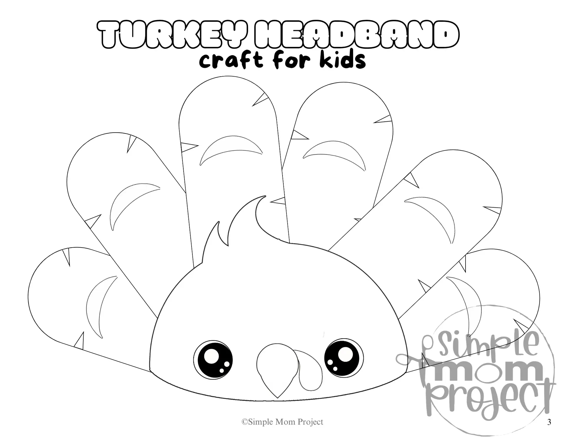 Printable Turkey Headband Diy Paper Craft For Kids - Simple Mom inside Preschool Turkey Headband Template