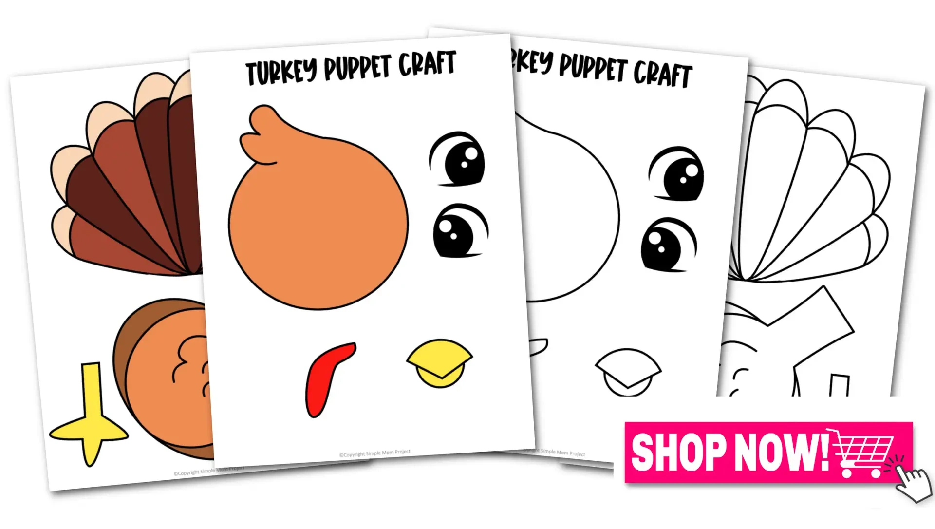 Printable Turkey Paper Bag Puppet Template - Simple Mom Project within Free Printable Paper Bag Turkey Craft Template