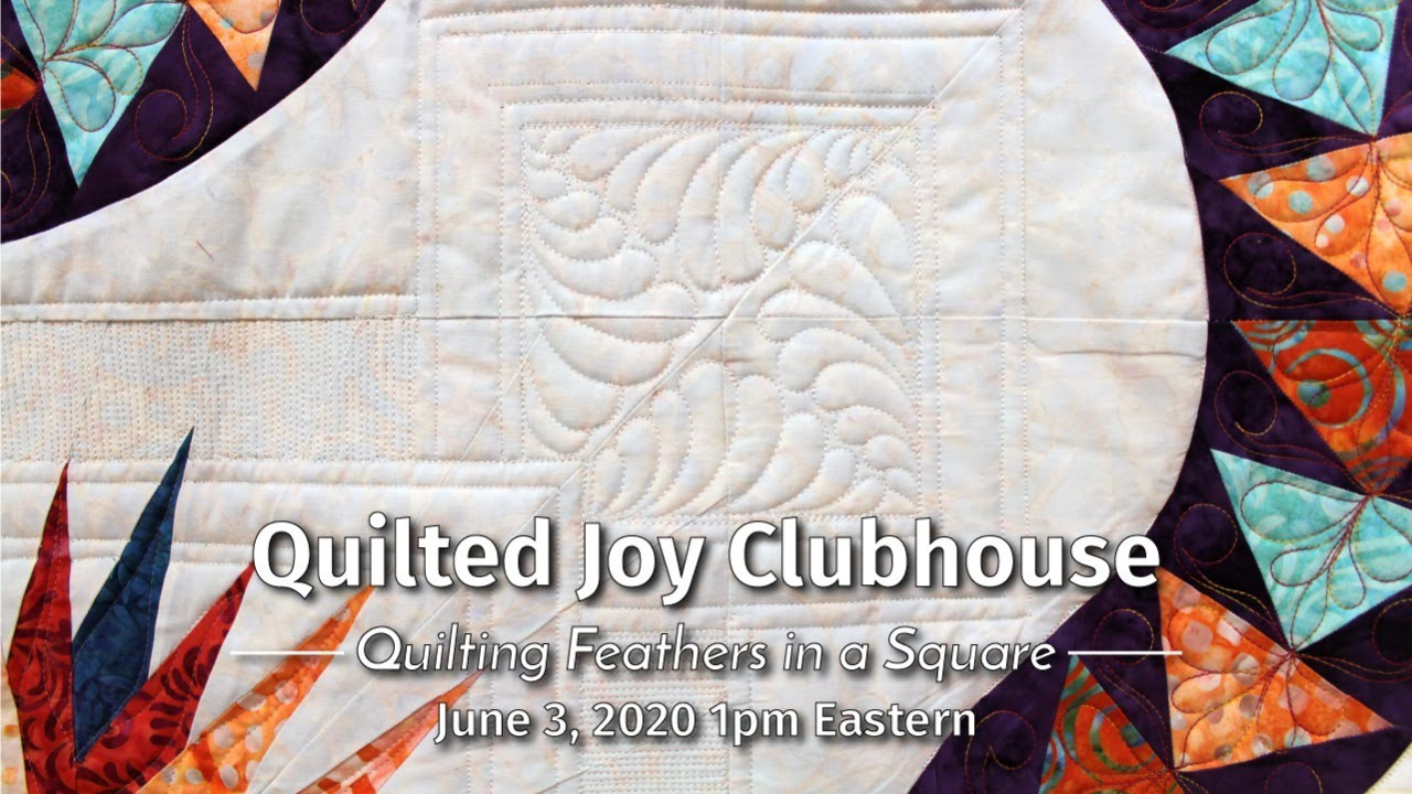 Quilting Feathers In A Square | Quilted Joy Clubhouse June 2020 regarding Amazon Feather Quilt Template